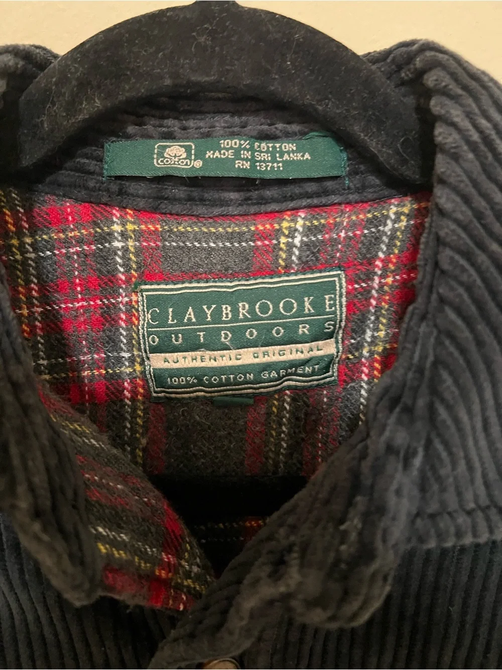 Claybrooke Vintage M Corduroy Flannel Lined Jacket Barn Outdoors Chore Cotton